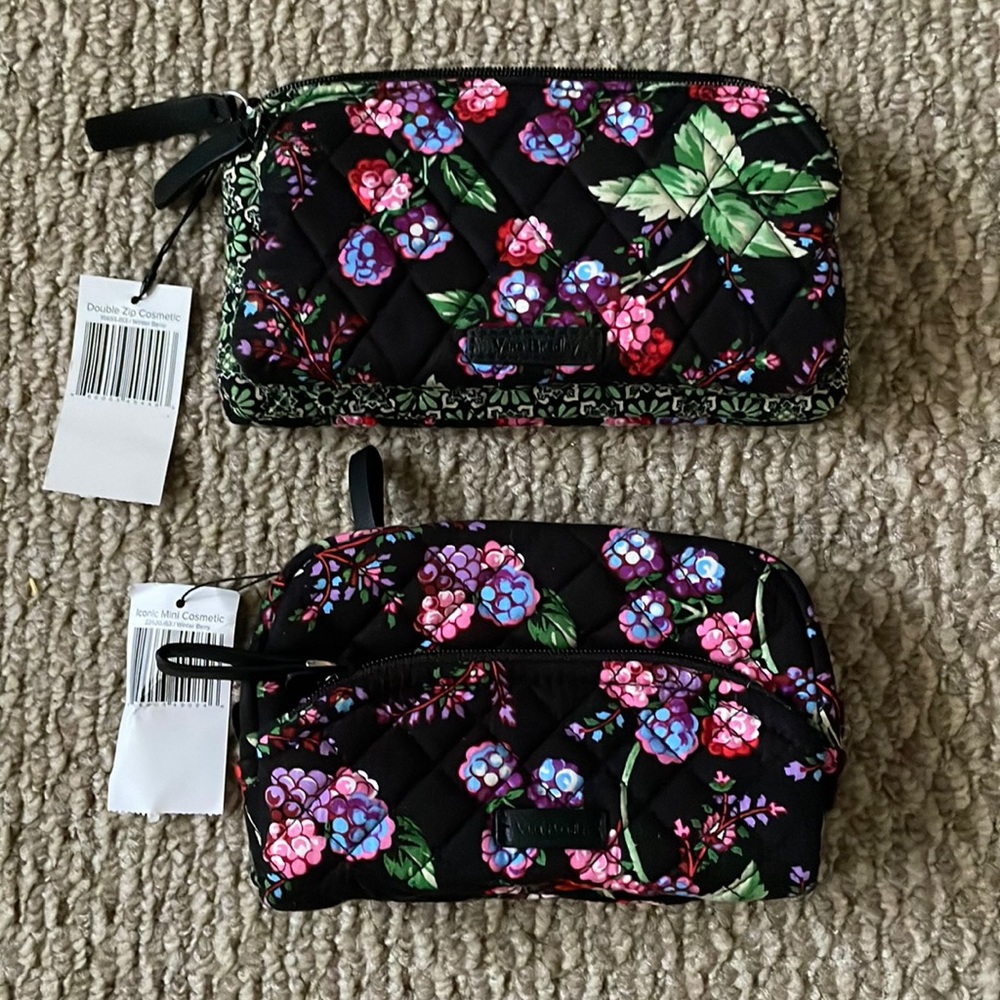 Vera Bradley 2 Makeup Bags - Winter Berry